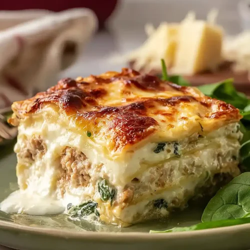 ground turkey lasagna with white sauce
