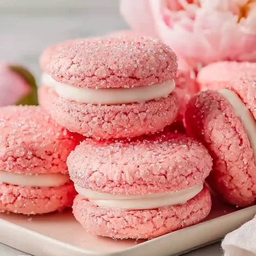 strawberry cake mix sandwich cookies