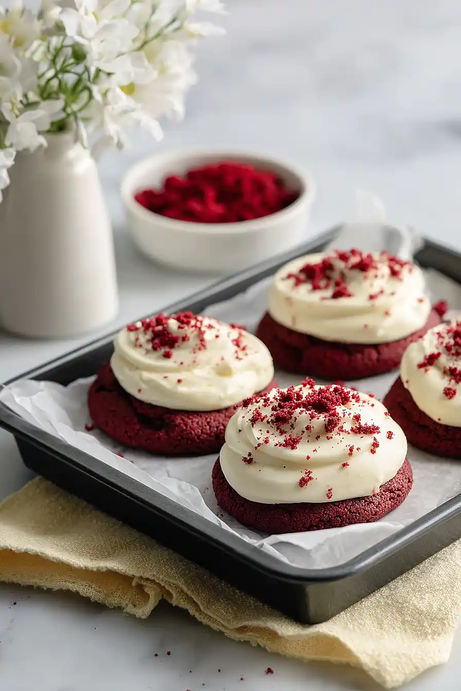 crumbl copycat red velvet cookies
