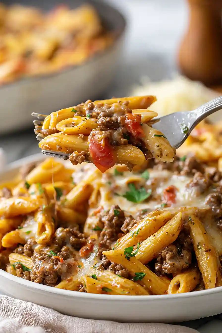 cheesy ground beef pasta