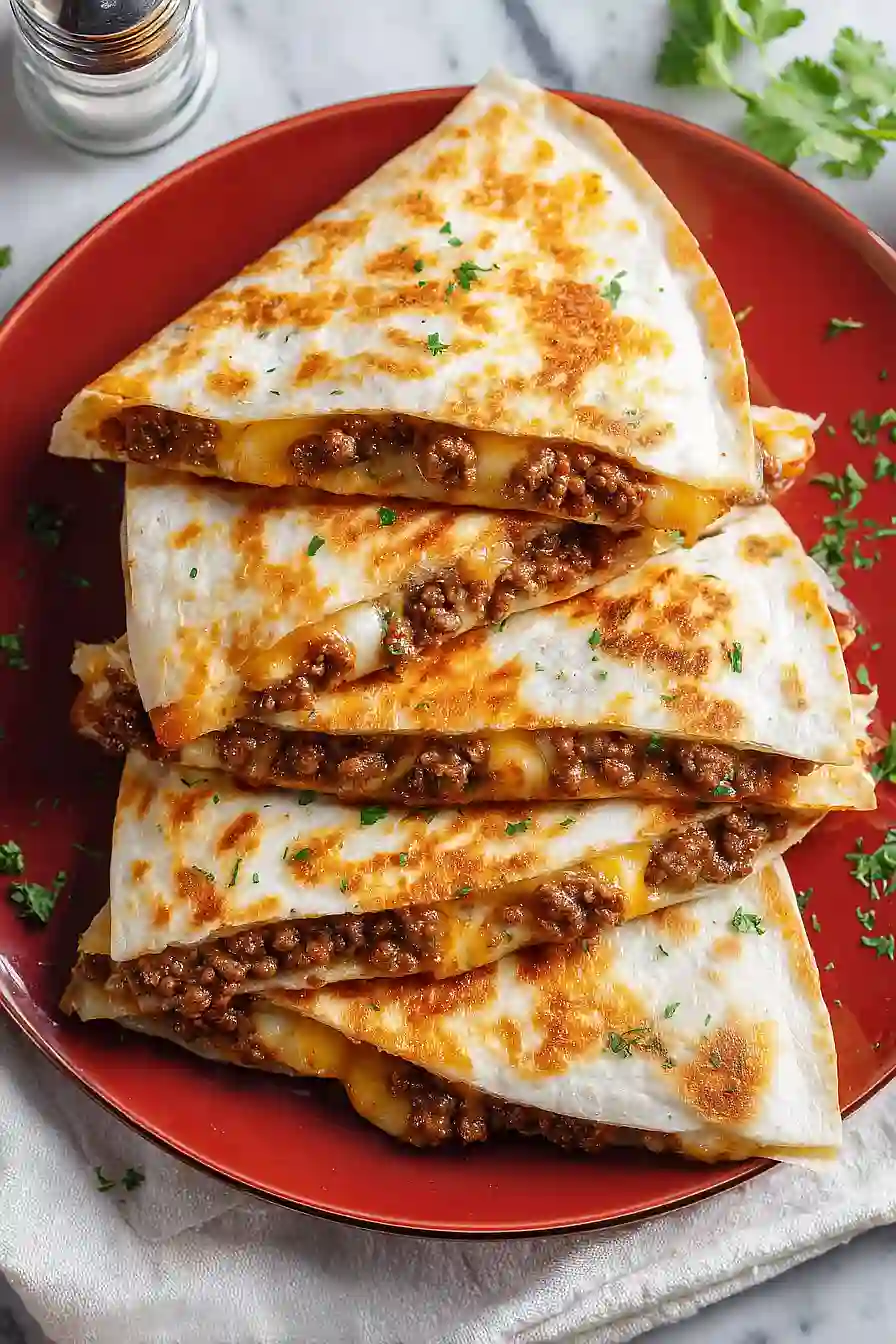 Cheesy Ground Beef Quesadillas
