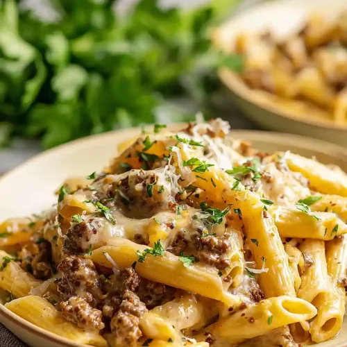 Cheesy Ground Beef Pasta