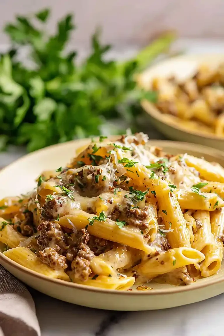 Cheesy Ground Beef Pasta