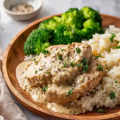 Crockpot Pork Chops and Rice