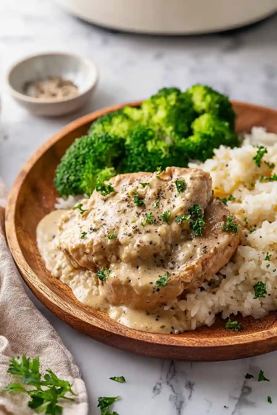 Crockpot Pork Chops and Rice