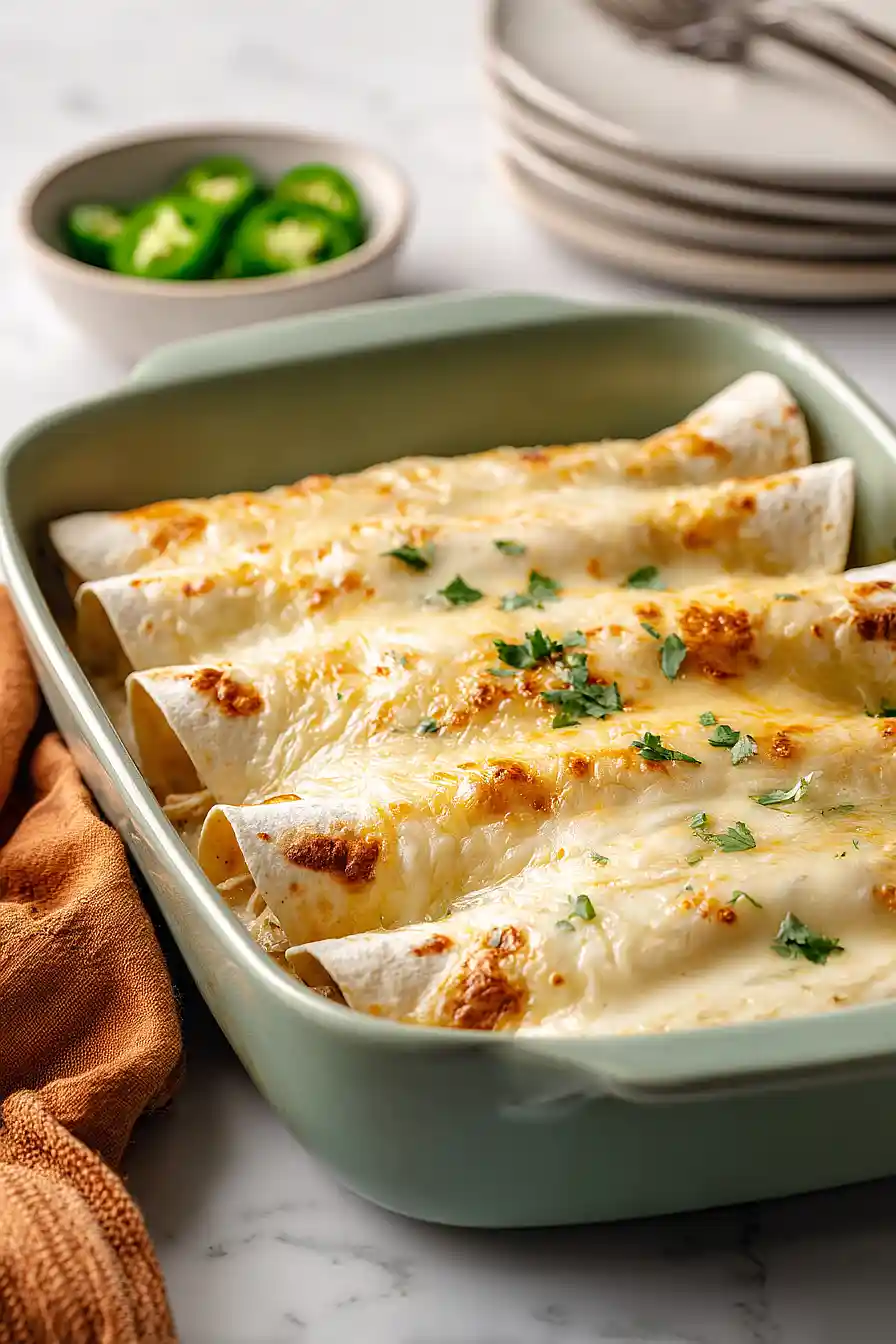 White Rotisserie Chicken Enchiladas