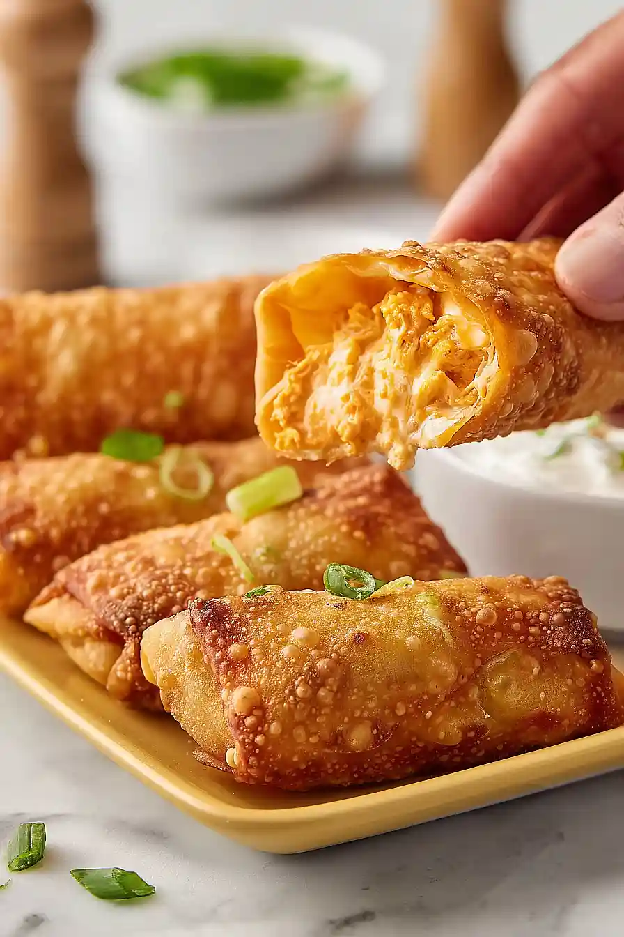 buffalo chicken dip egg rolls