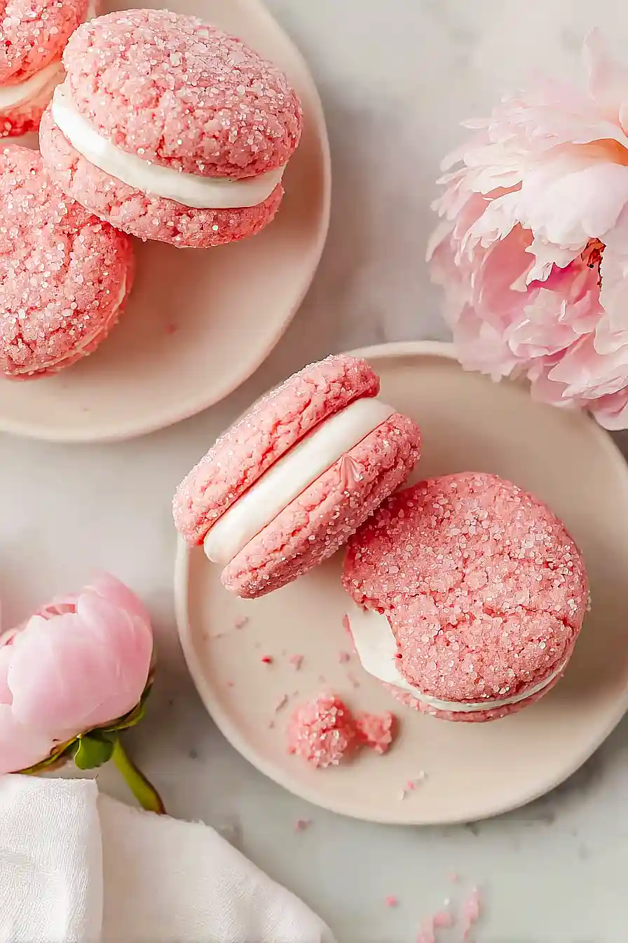 strawberry cake mix sandwich cookies