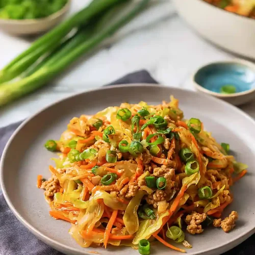 Ground Chicken & Cabbage Stir Fry