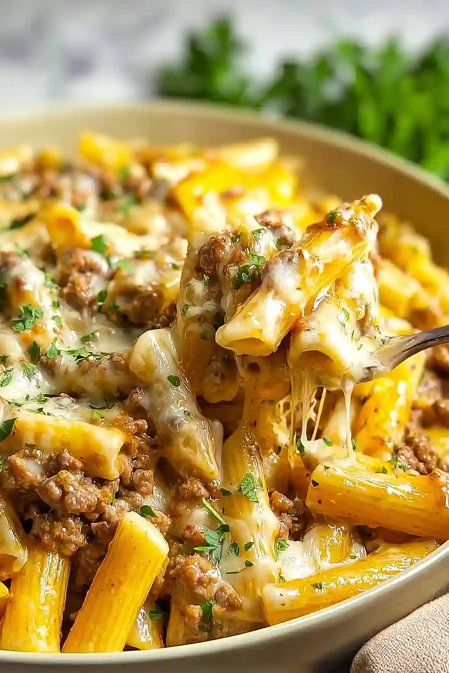 Cheesy Ground Beef Pasta
