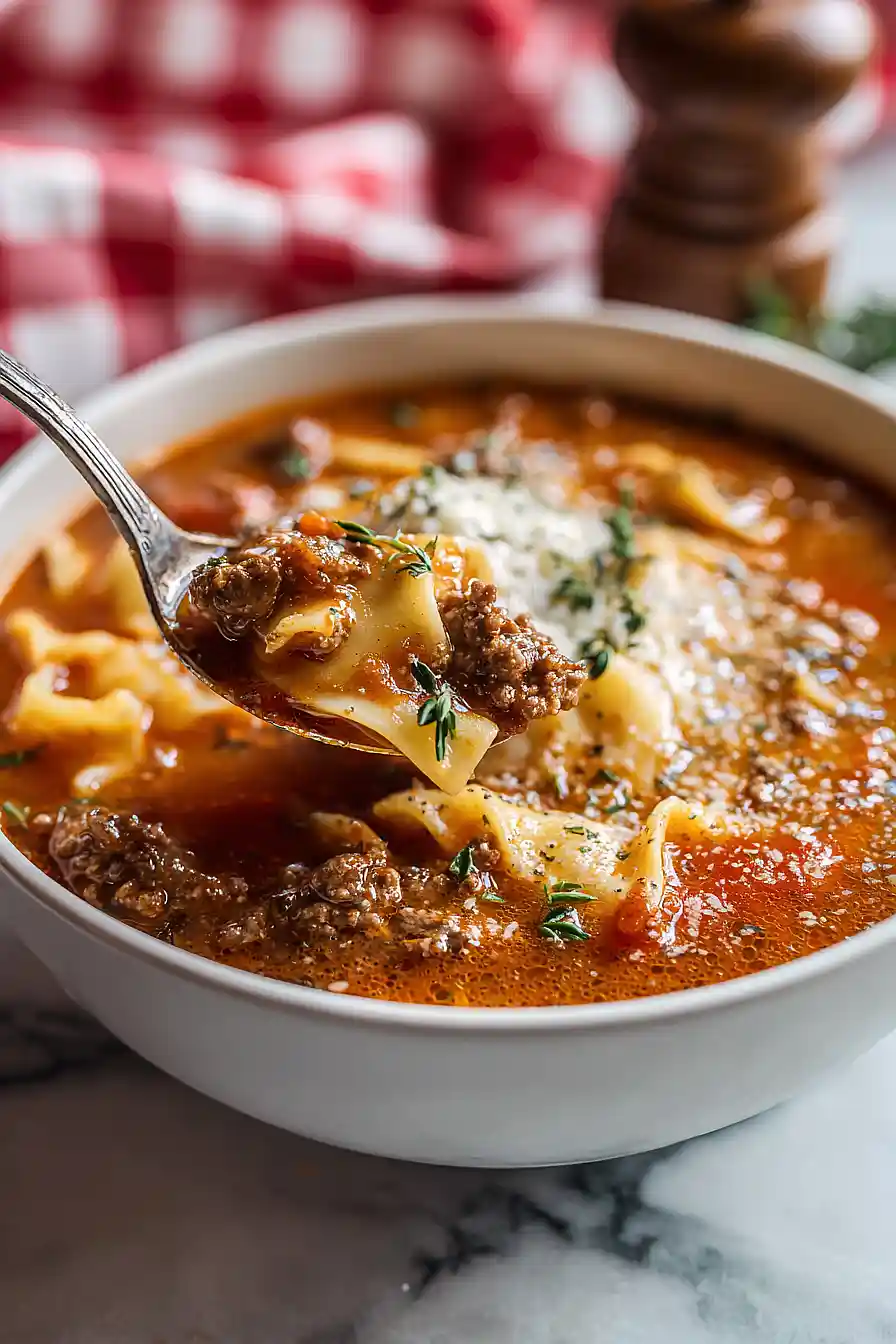 venison lasagna soup