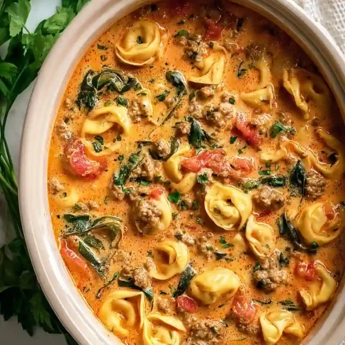 Slow Cooker Tortellini & Sausage Soup