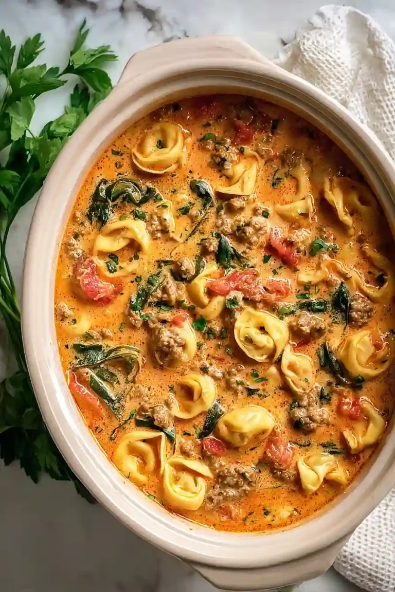 Slow Cooker Tortellini & Sausage Soup