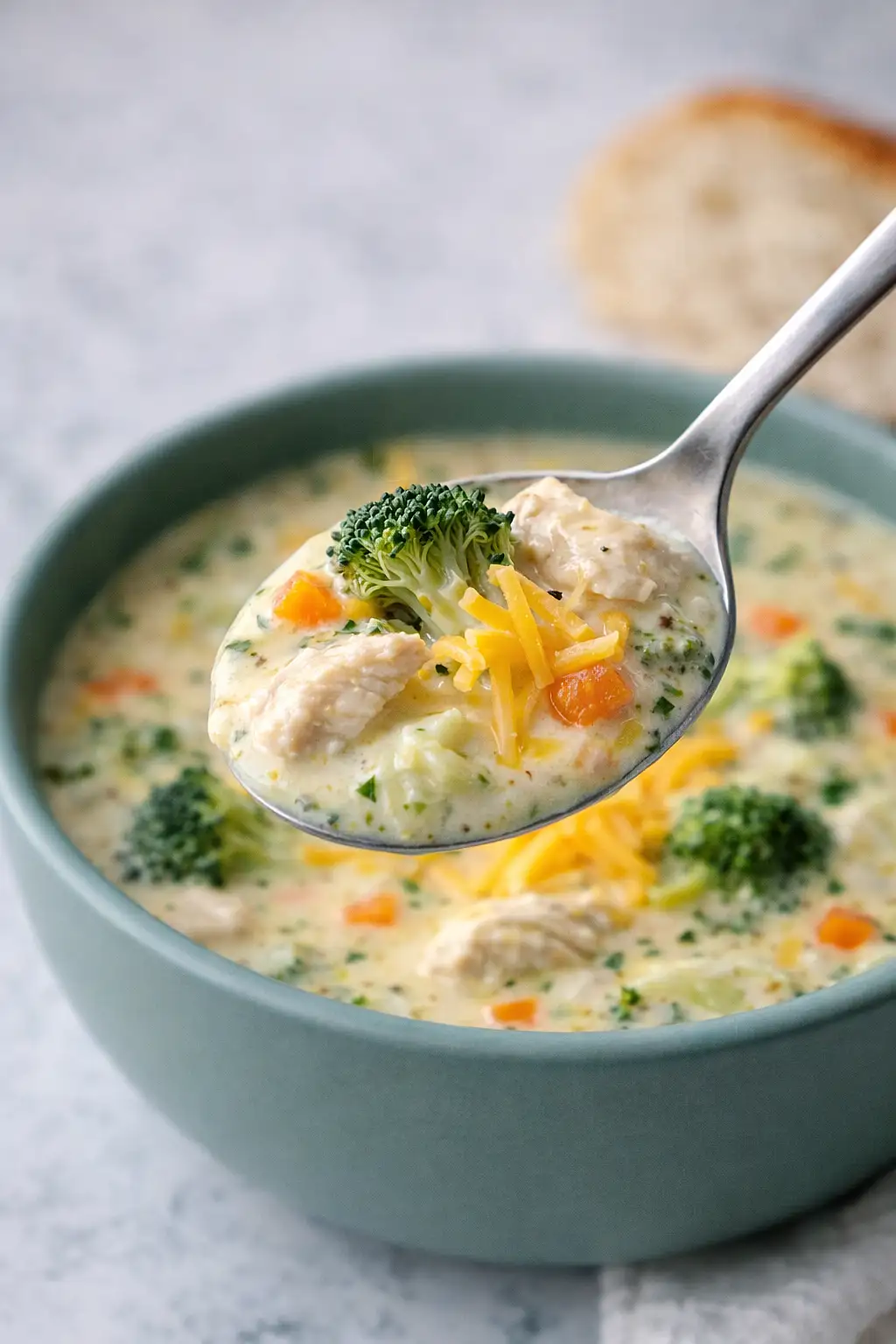 One-Pot Chicken Broccoli Cheddar Soup