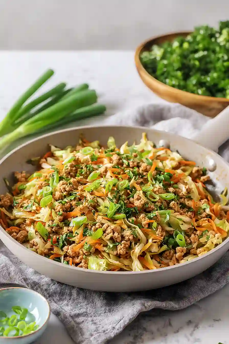 Ground Chicken & Cabbage Stir Fry