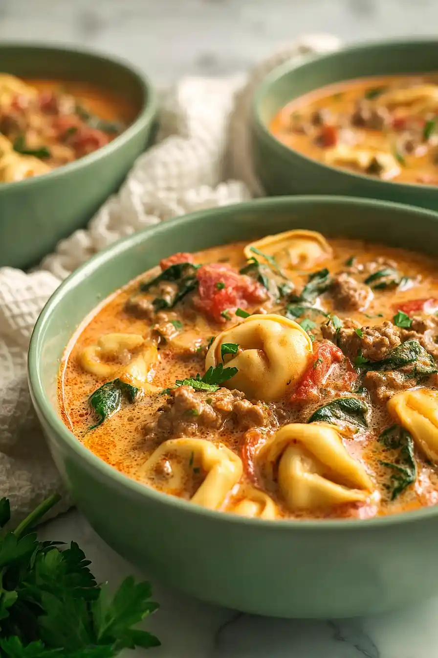 Slow Cooker Tortellini & Sausage Soup