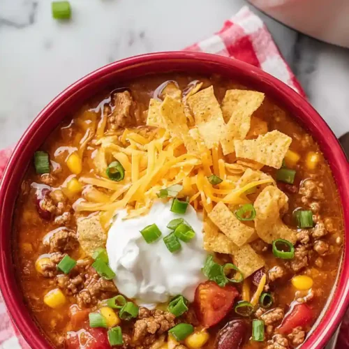 Crockpot Ground Beef Taco Soup