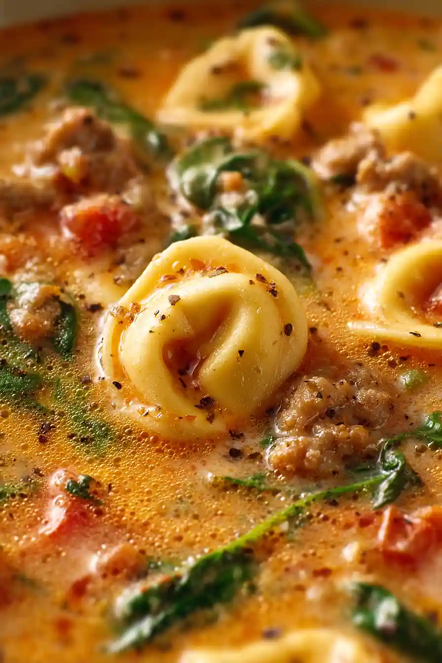 Slow Cooker Tortellini & Sausage Soup