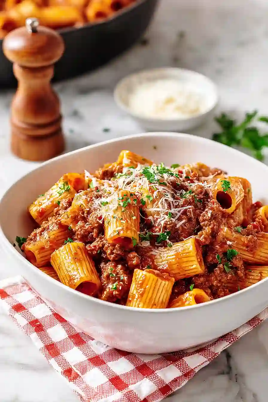 Beef Pasta in Tomato Sauce {Beef Ragu Pasta}