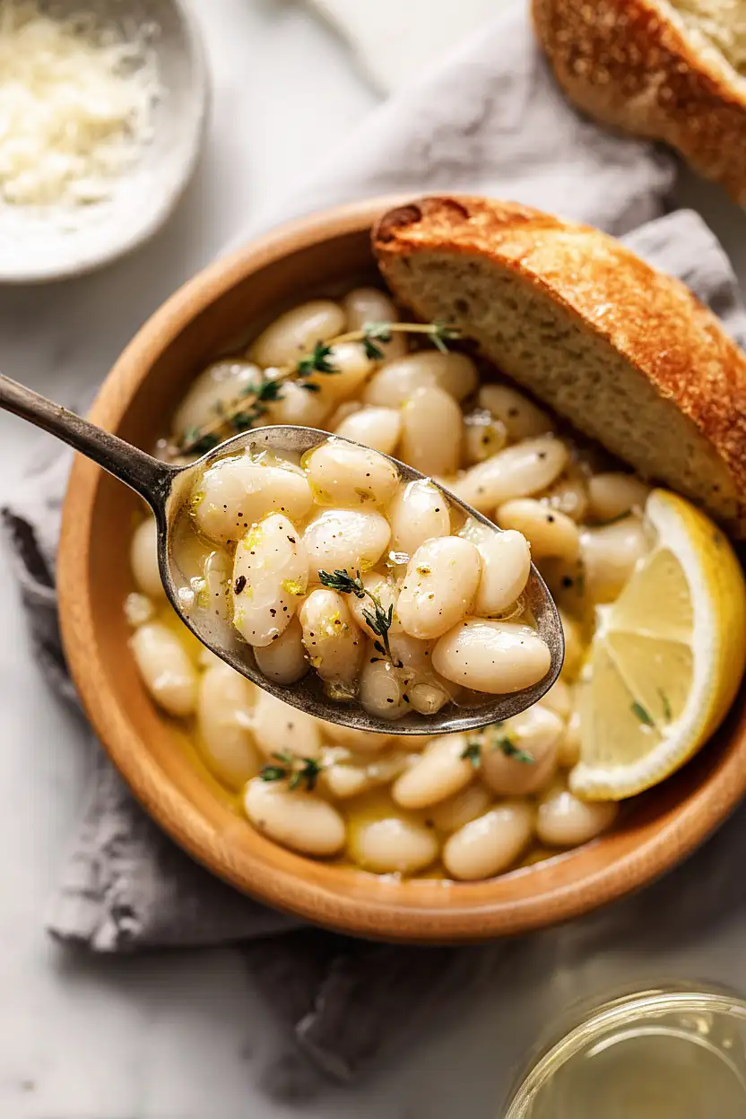 Creamy White Beans with Parmesan and Lemon