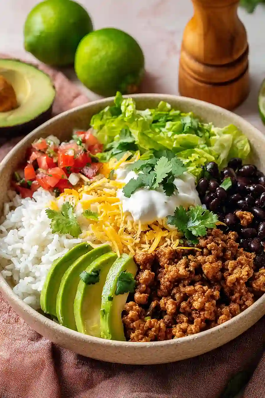 ground turkey tacos bowl