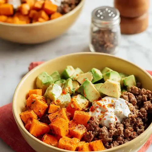 ground beef cottage cheese bowls
