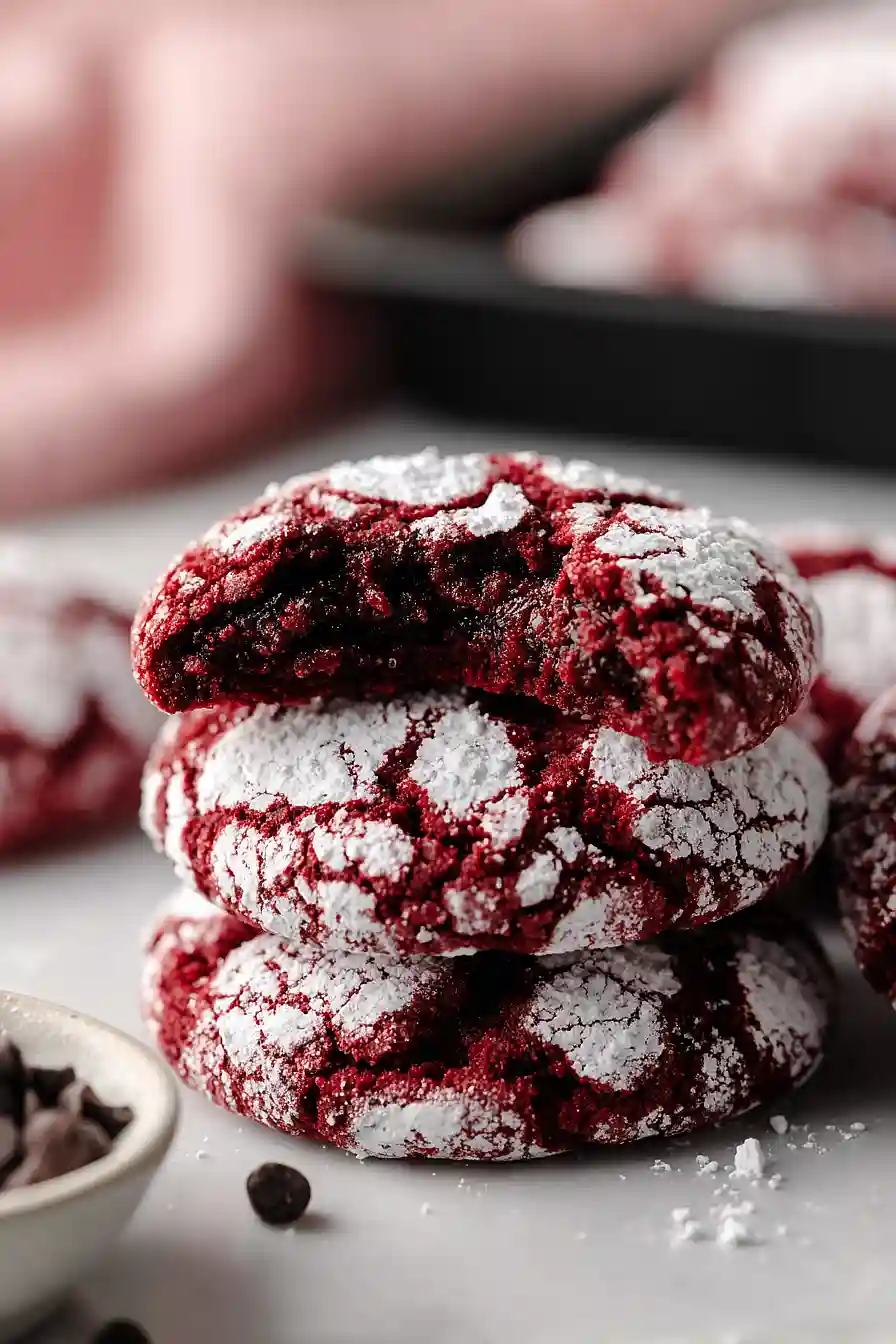 red velvet crinkle cookies