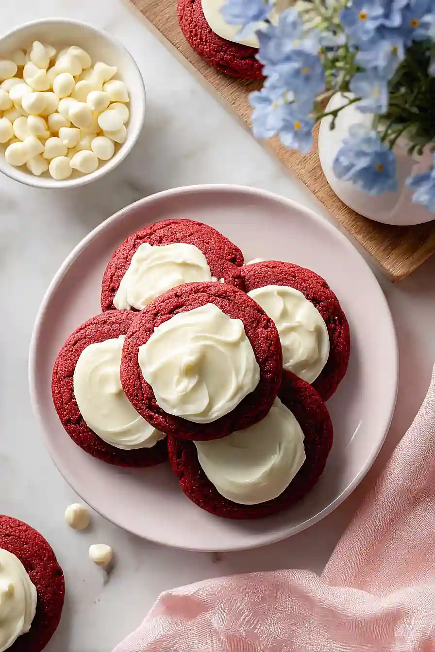 red velvet cookies with cream cheese frosting