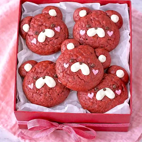 red velvet bear cookies