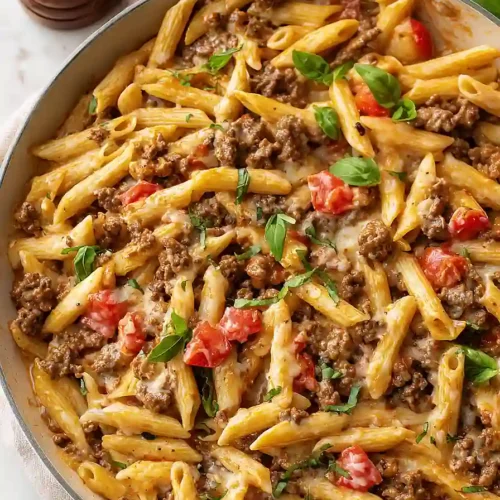 cheesy ground beef pasta