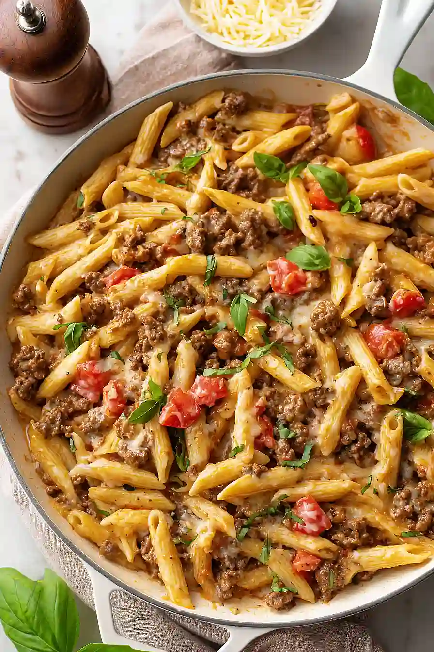 cheesy ground beef pasta