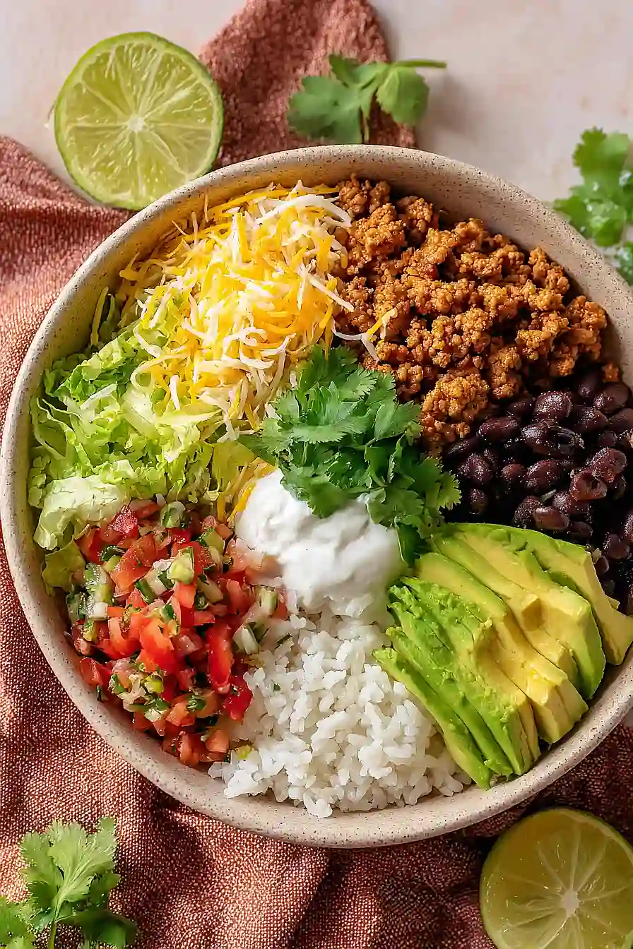 ground turkey tacos bowl