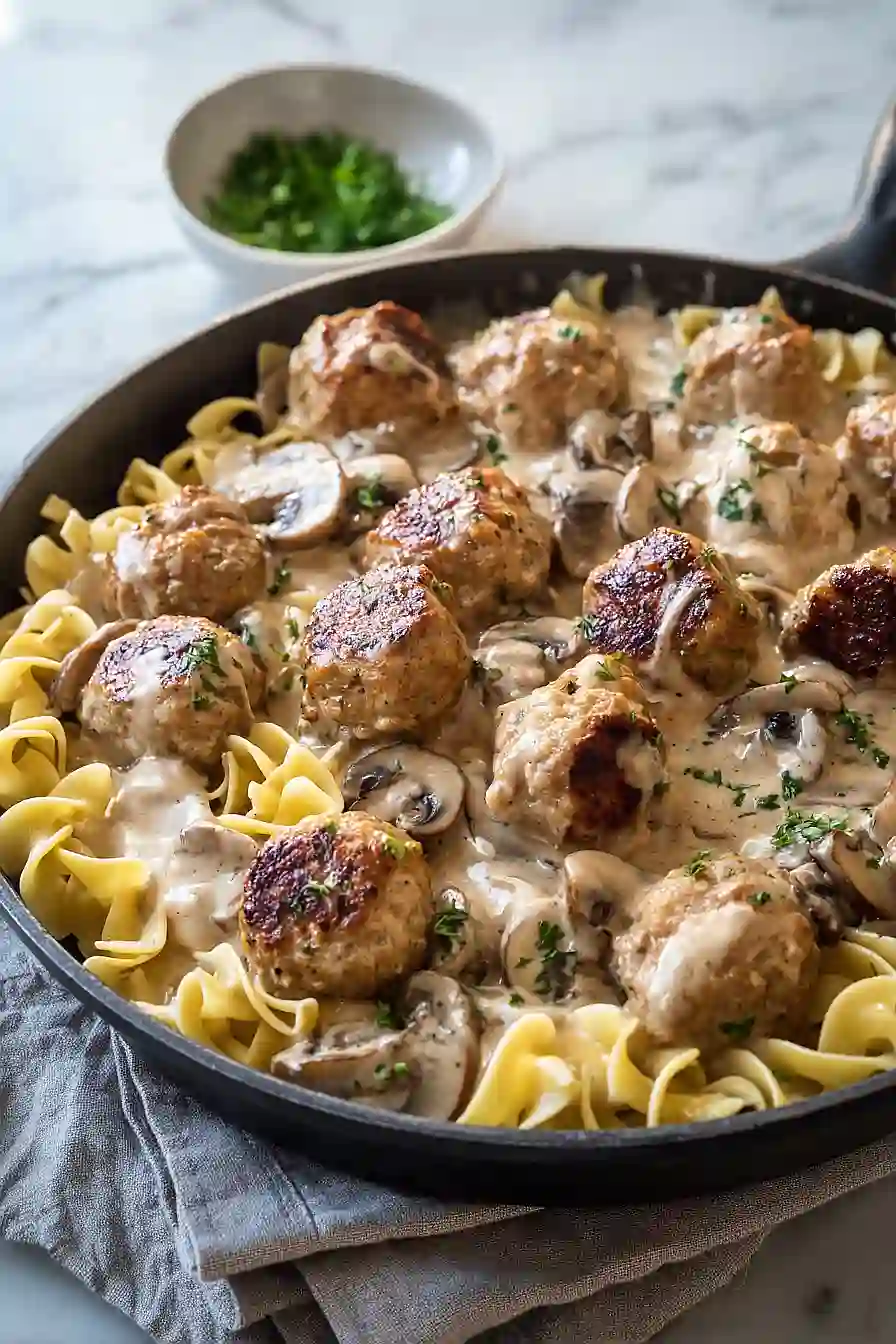 Chicken Stroganoff Meatballs