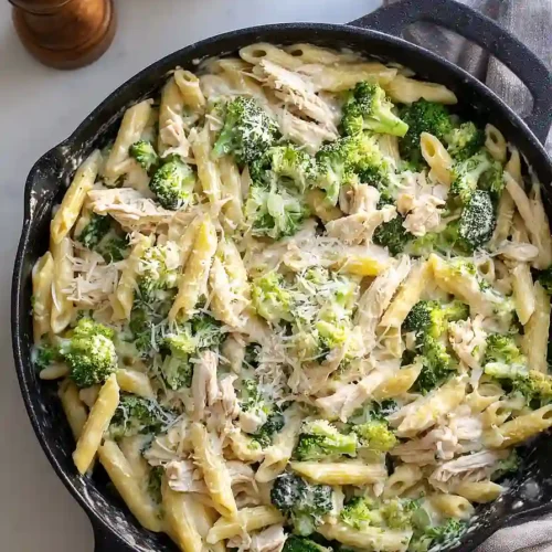 High Protein Rotisserie Chicken Broccoli Pasta