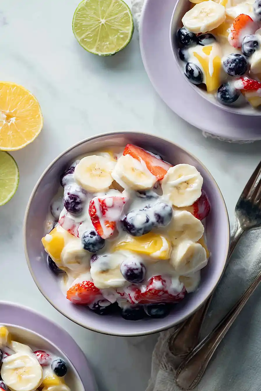 fruit salad with yogurt