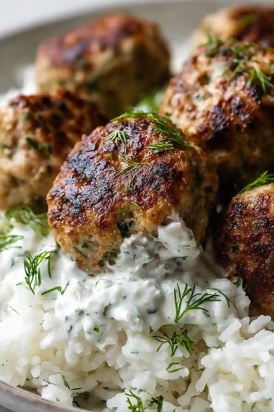 Greek Turkey Meatballs with Tzatziki