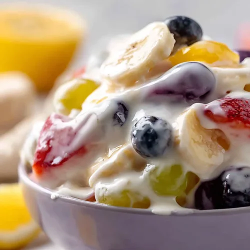 fruit salad with yogurt