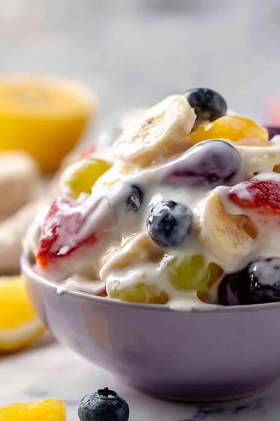 fruit salad with yogurt