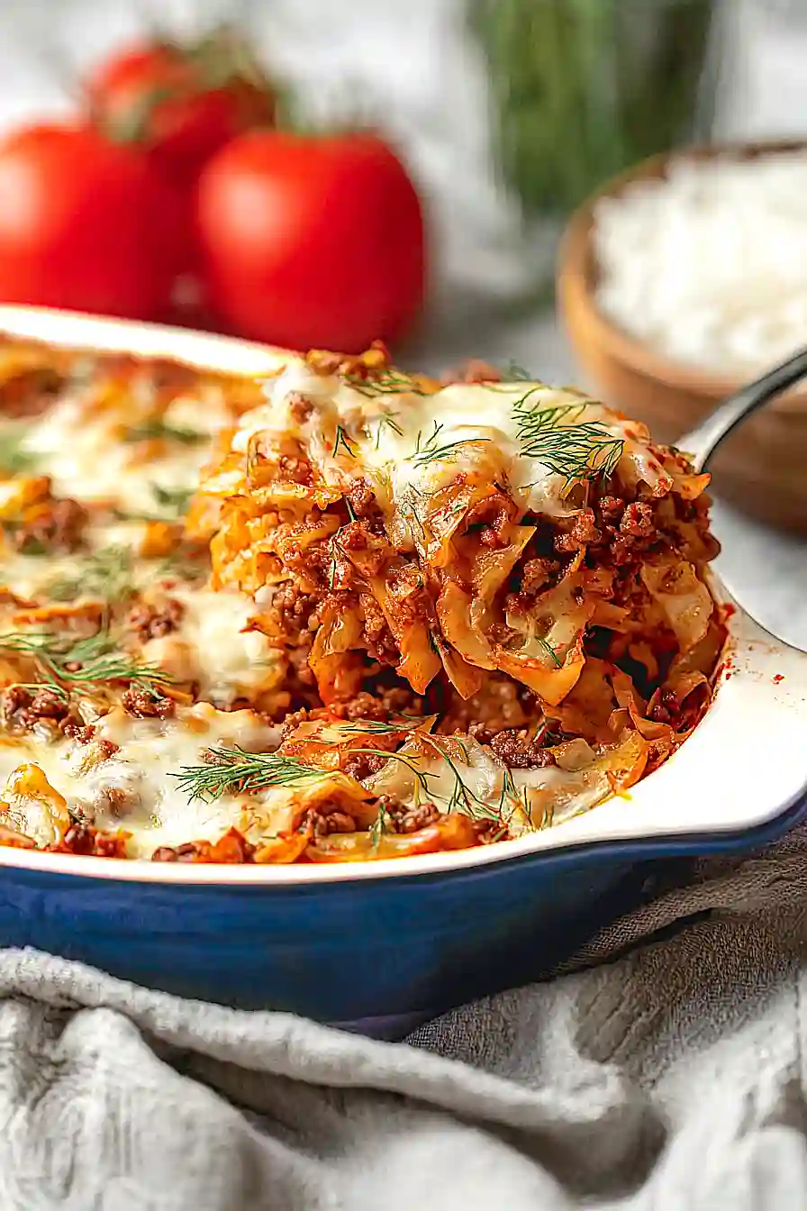 Unstuffed Ground Beef Cabbage Roll Casserole