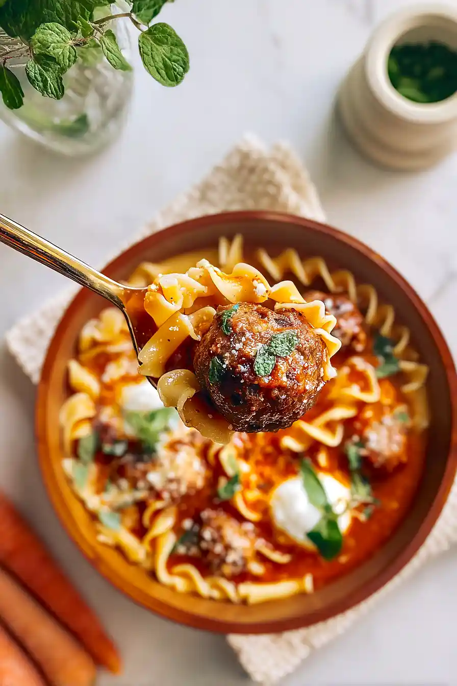 Meatball Lasagna Soup