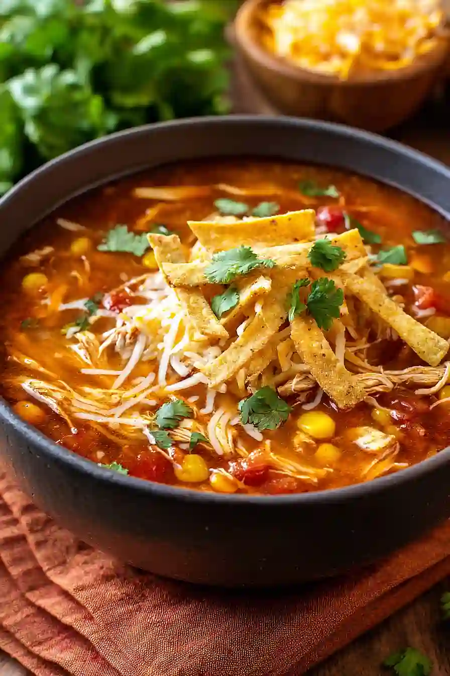 Crockpot Chicken Tortilla Soup