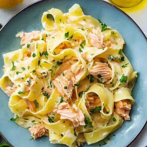 lemon pasta with salmon
