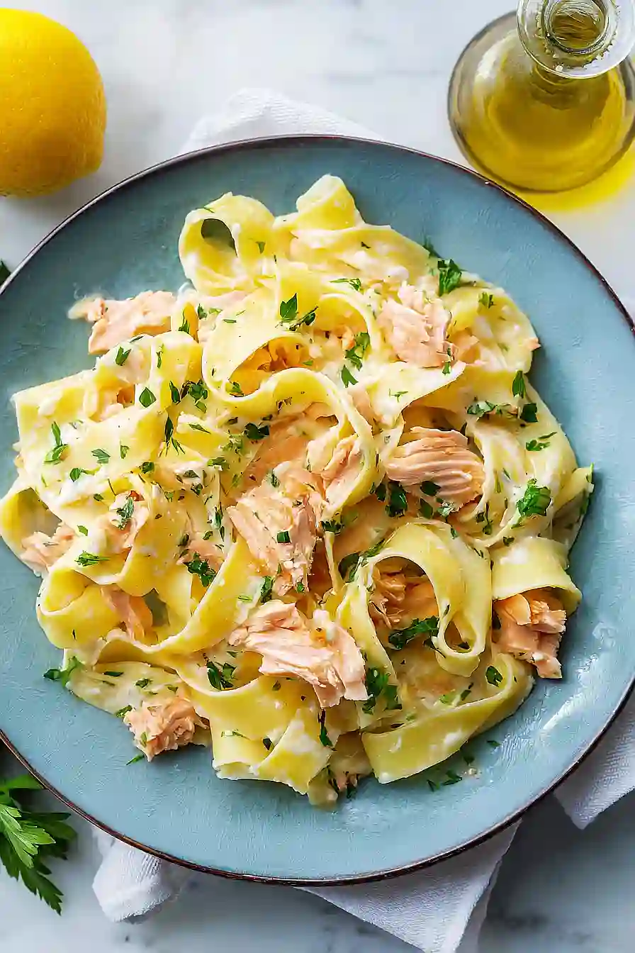 lemon pasta with salmon