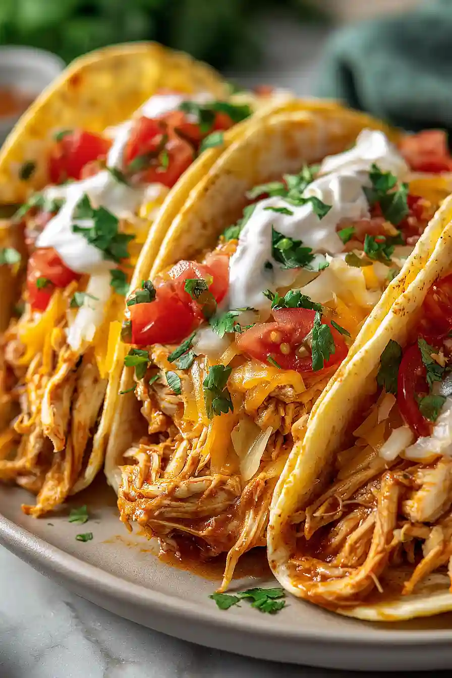 Slow Cooker Shredded Chicken Tacos