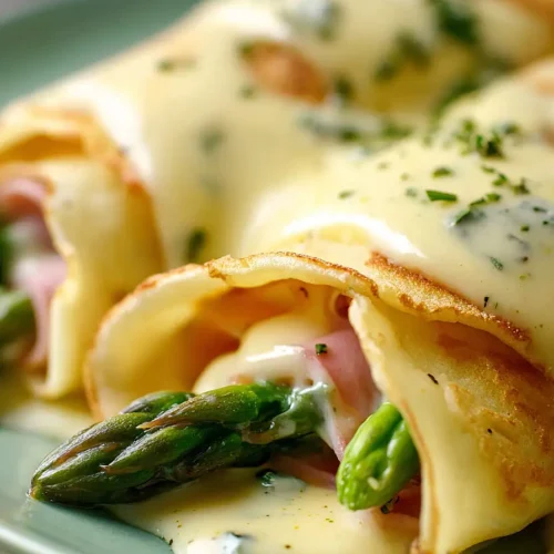 ham and asparagus crepes