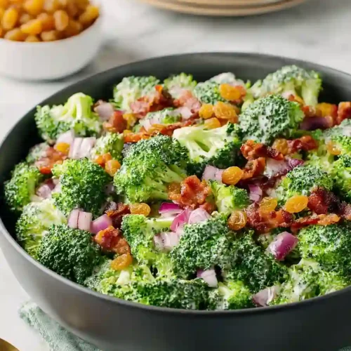 broccoli salad with golden raisins