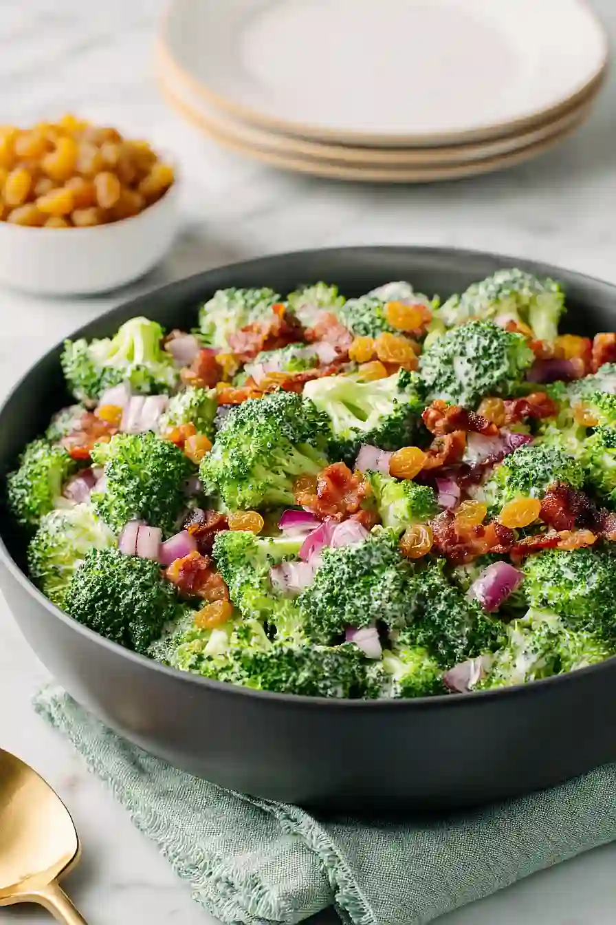 broccoli salad with golden raisins