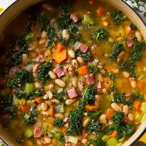 16 bean soup with ham and kale