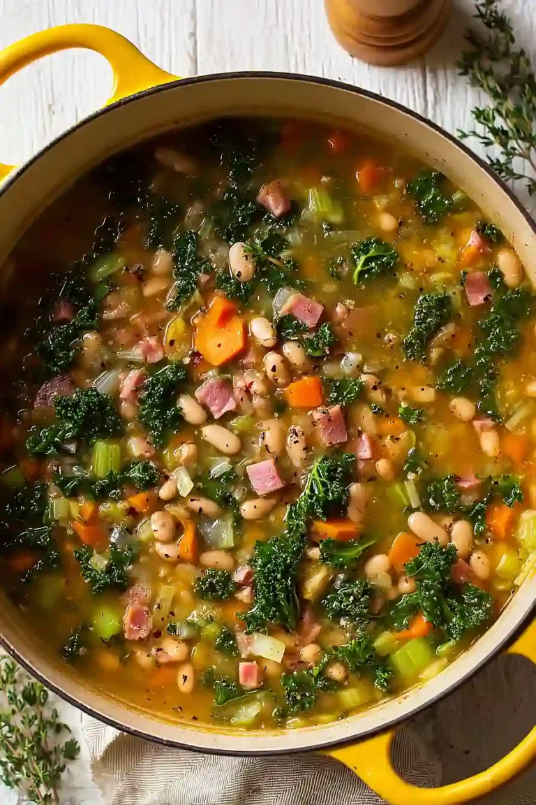 16 bean soup with ham and kale