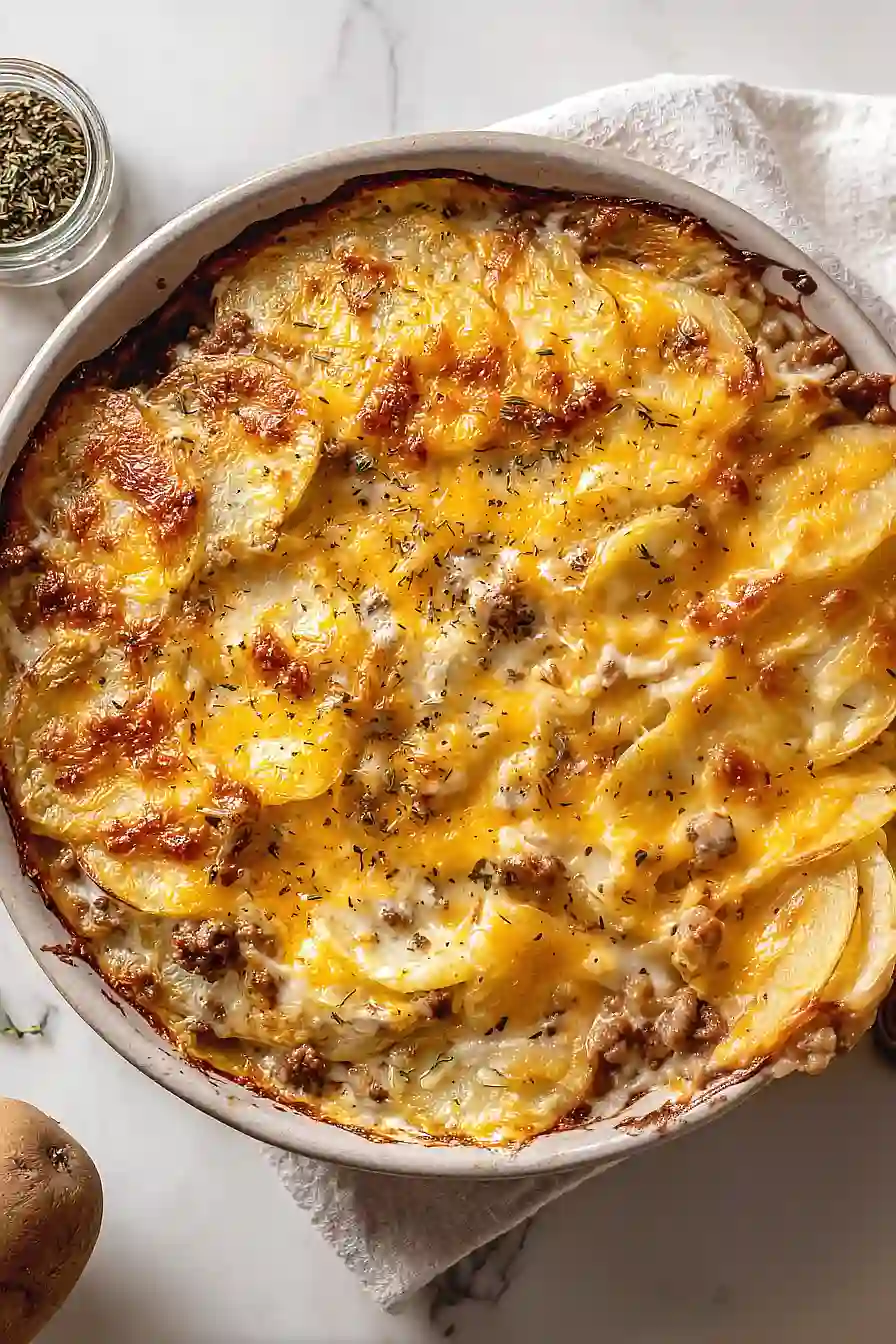 Cheesy Ground Beef & Potato Casserole